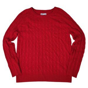 Croft & Barrow Women's Red Cable Knit Pullover Sweater Size M